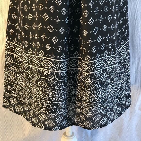 Speechless Black & White A Line Sleeveless Mandarin Collar Dress M - Picture 3 of 10